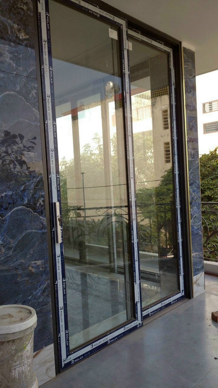 CỬA ĐI LÙA 2 CÁNH NHÔM CAO CẤP